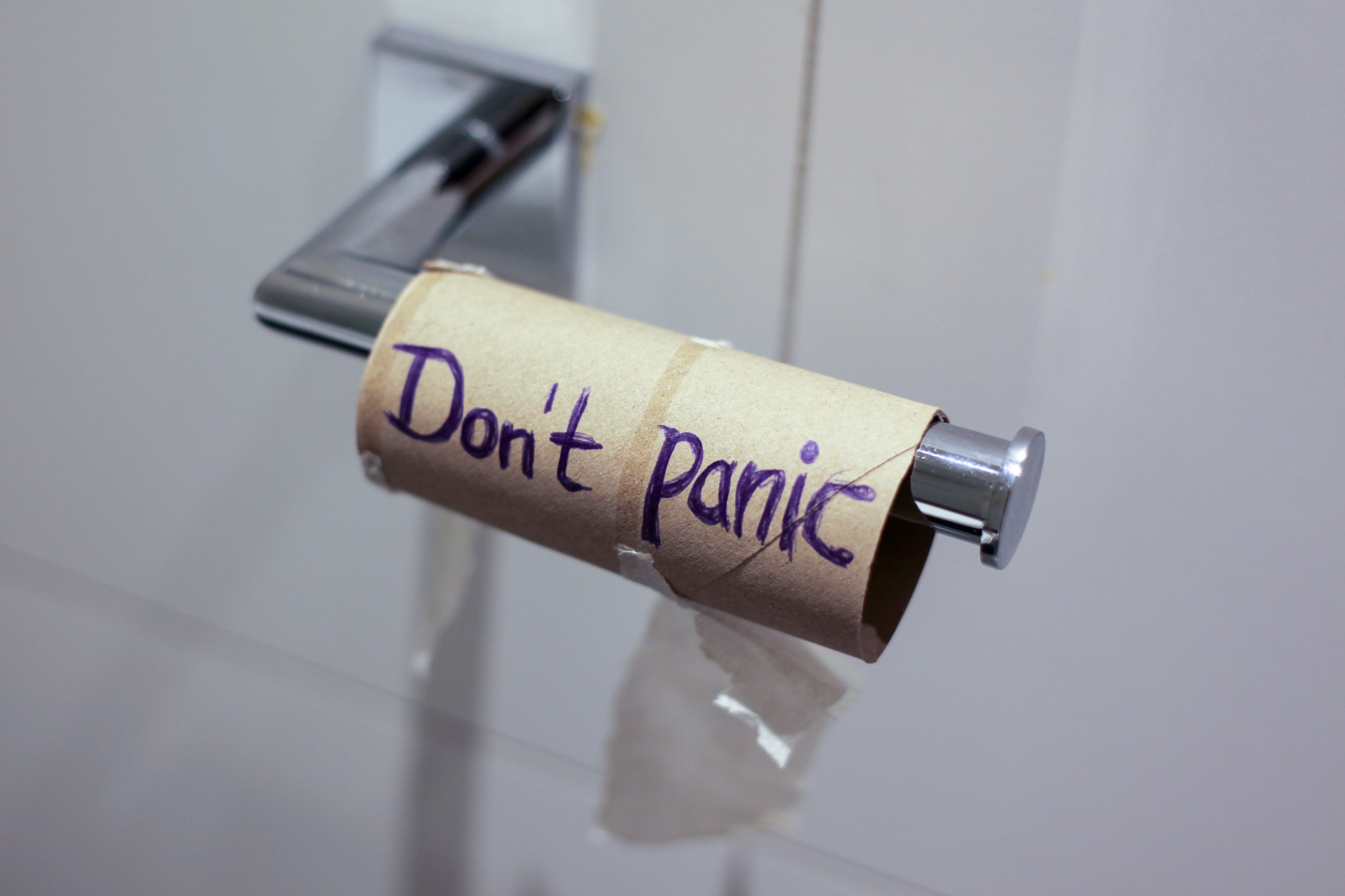 A Picture Showing the Words "Don't Panic" in large letters